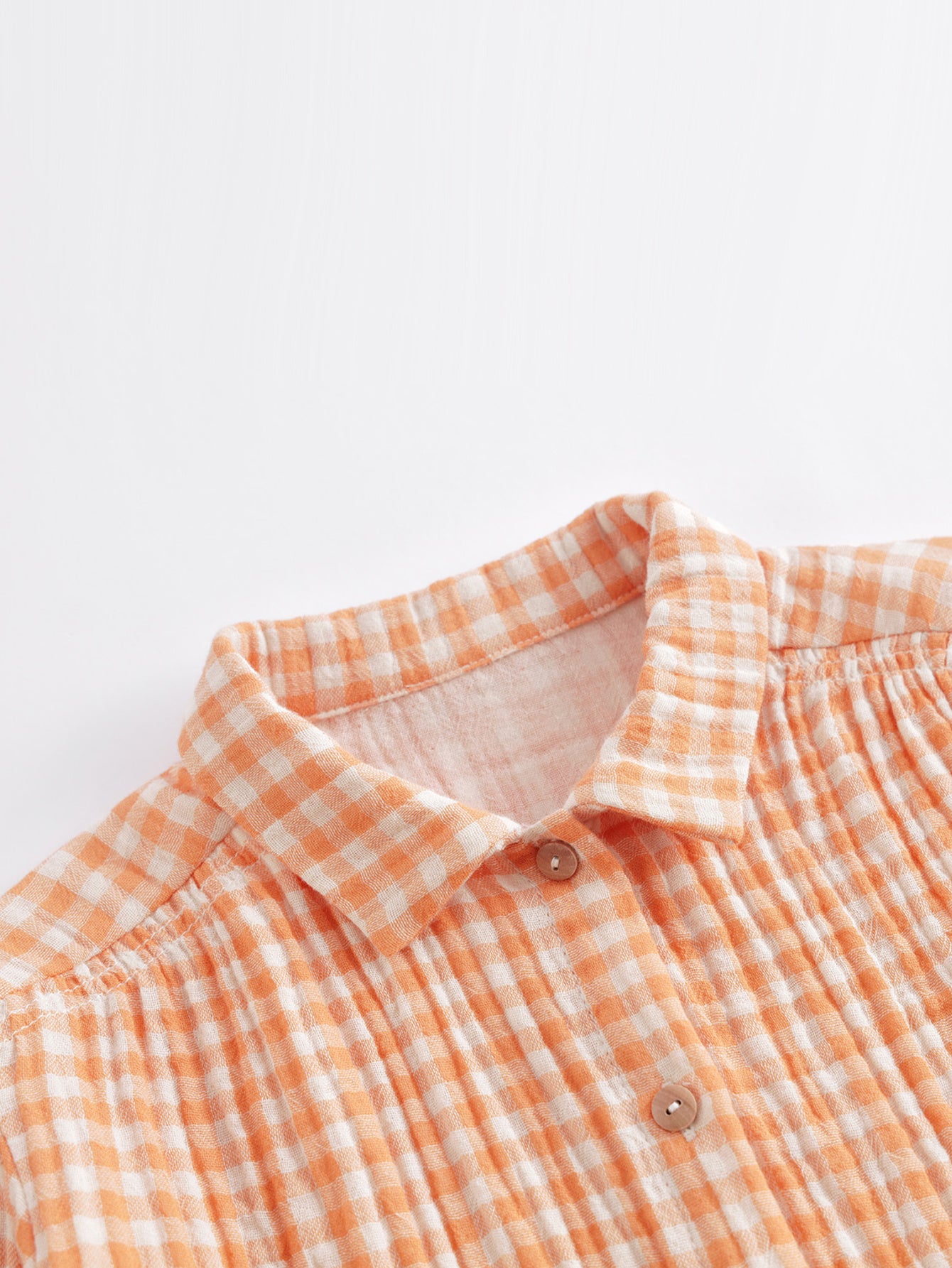 MARC&JANIE Girl Plaid Shoulder Shirt Spring Top