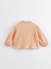MARC&JANIE Girl Plaid Shoulder Shirt Spring Top