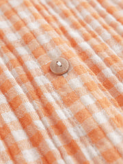 MARC&JANIE Girl Plaid Shoulder Shirt Spring Top