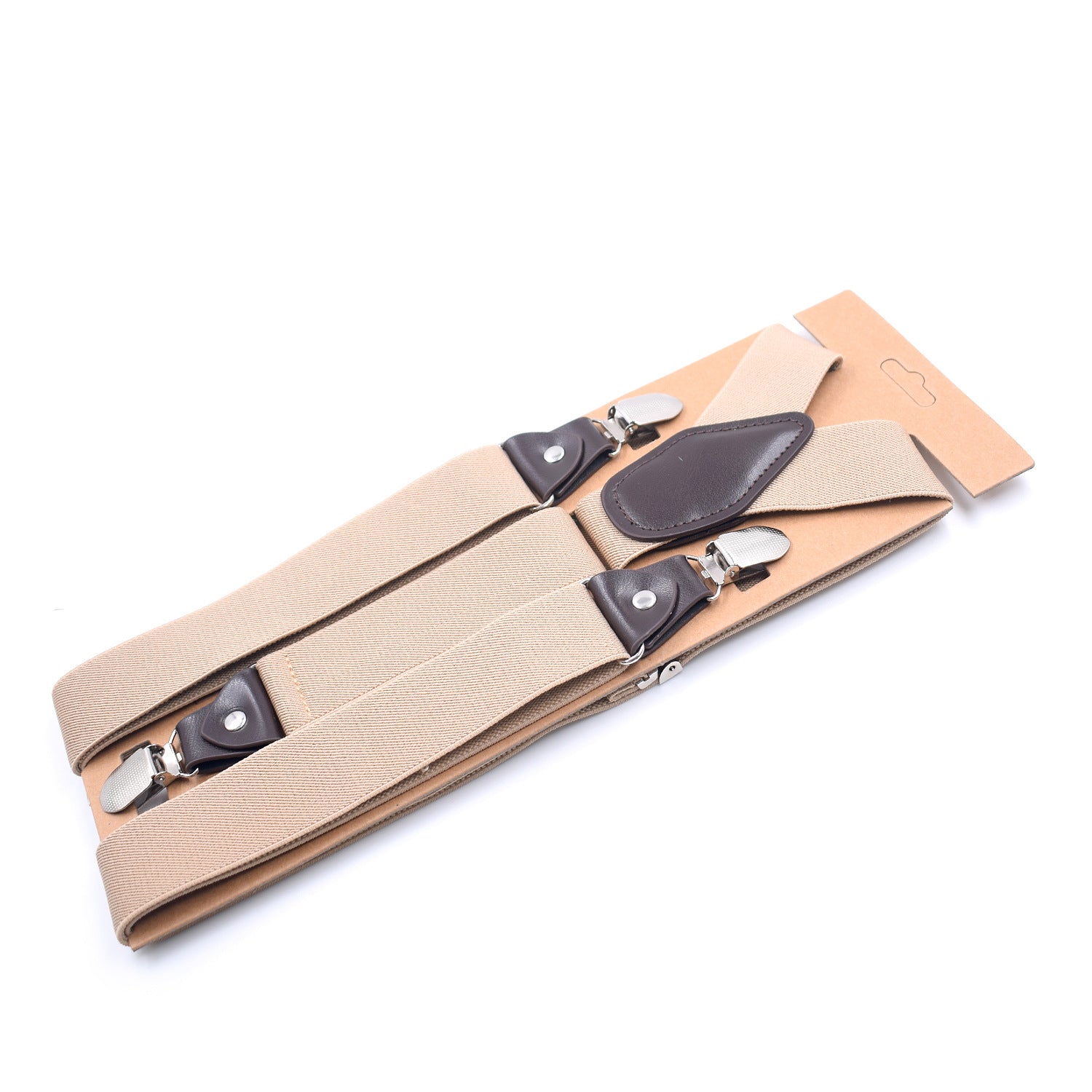 Men's Y-Back Suspenders w/ Metal Clips - Adjustable Elastic Straps