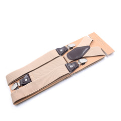 Men's Y-Back Suspenders w/ Metal Clips - Adjustable Elastic Straps