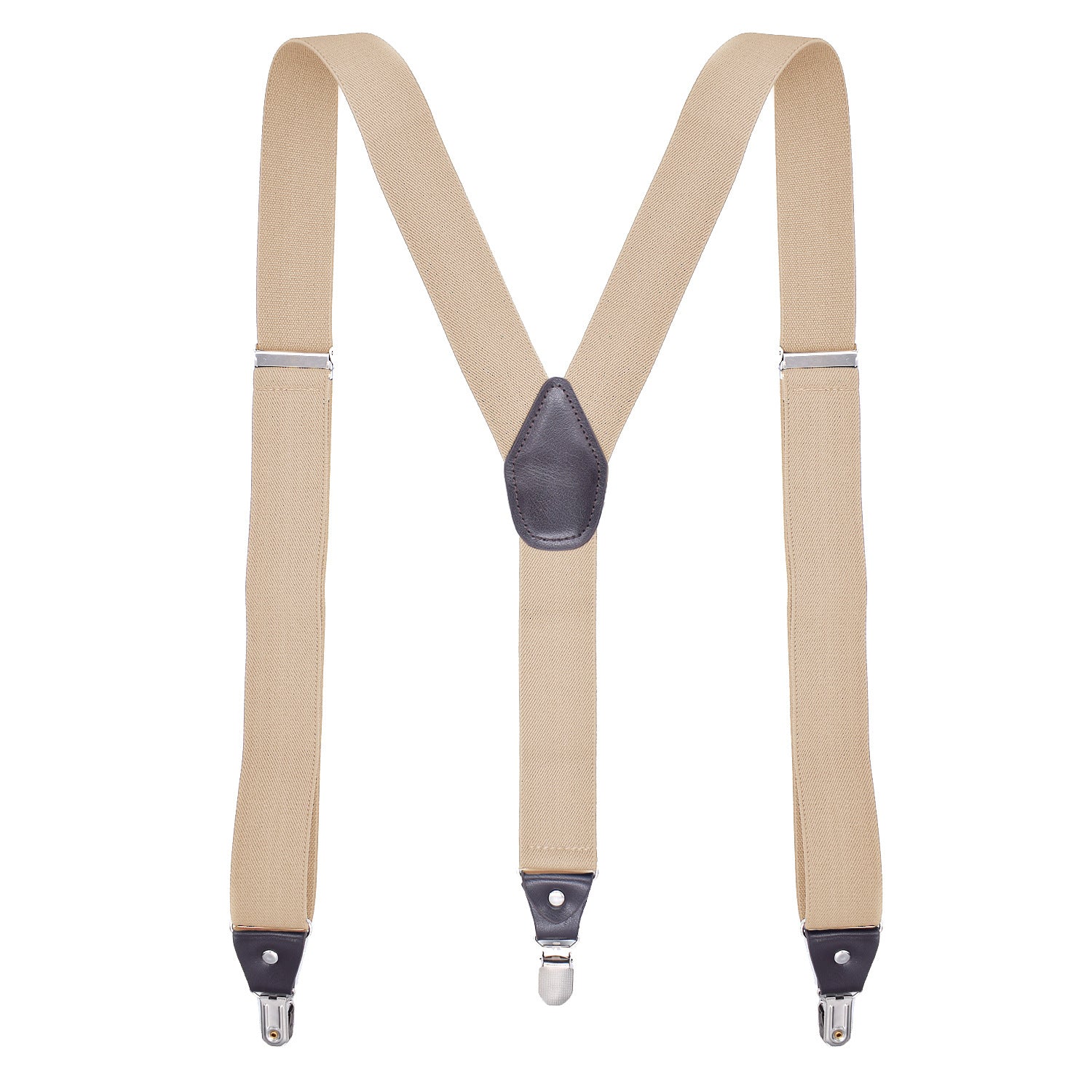 Men's Y-Back Suspenders w/ Metal Clips - Adjustable Elastic Straps