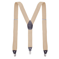 Men's Y-Back Suspenders w/ Metal Clips - Adjustable Elastic Straps