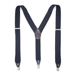 Men's Y-Back Suspenders w/ Metal Clips - Adjustable Elastic Straps
