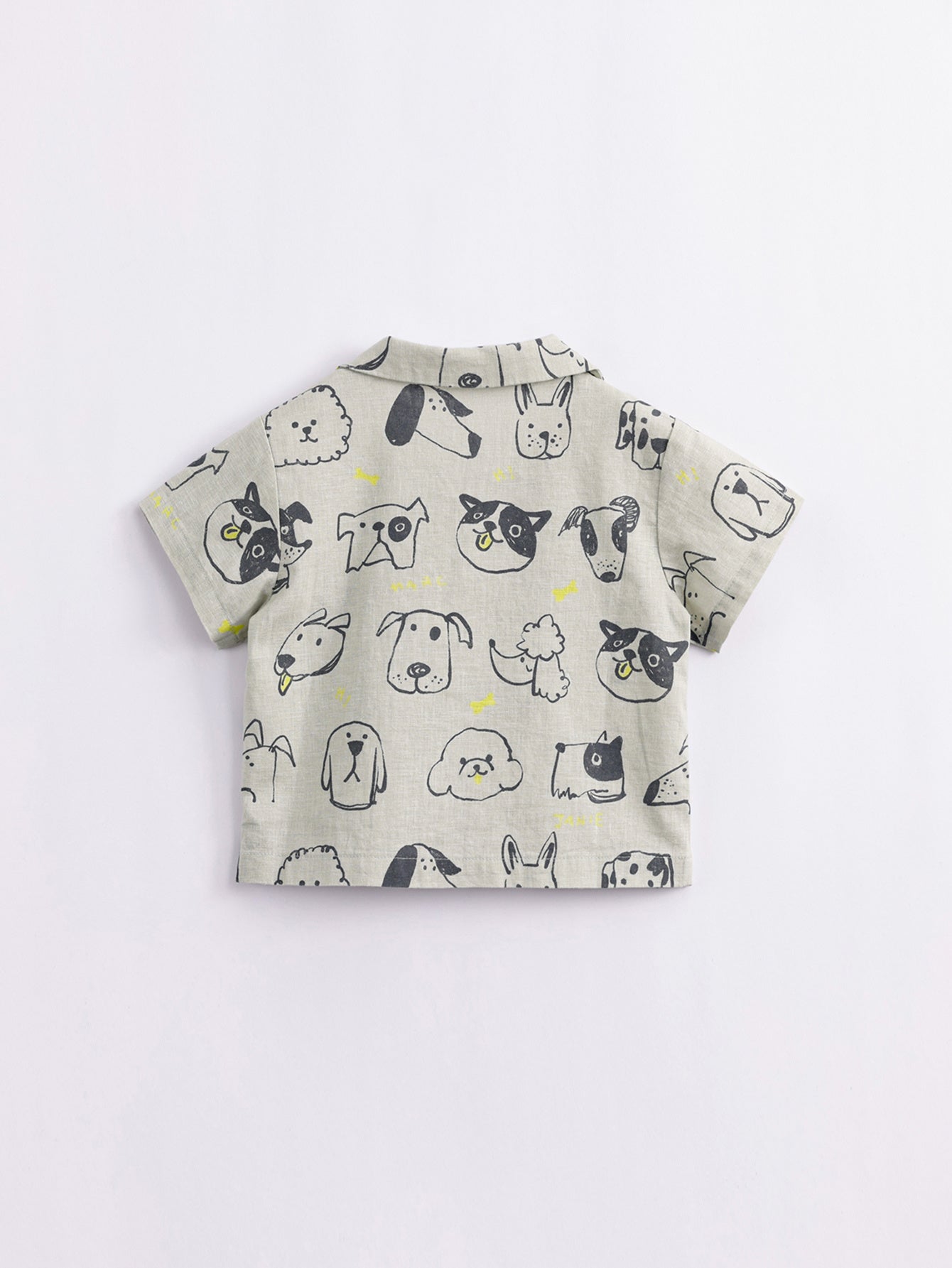 MARC&JANIE Puppy Graphic Cotton Linen Shirt For Summer