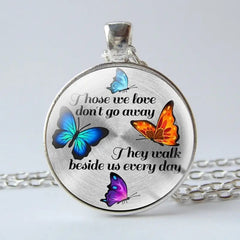 Vintage Butterfly Gemstone Keychain Necklace for Men