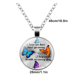 Vintage Butterfly Gemstone Keychain Necklace for Men