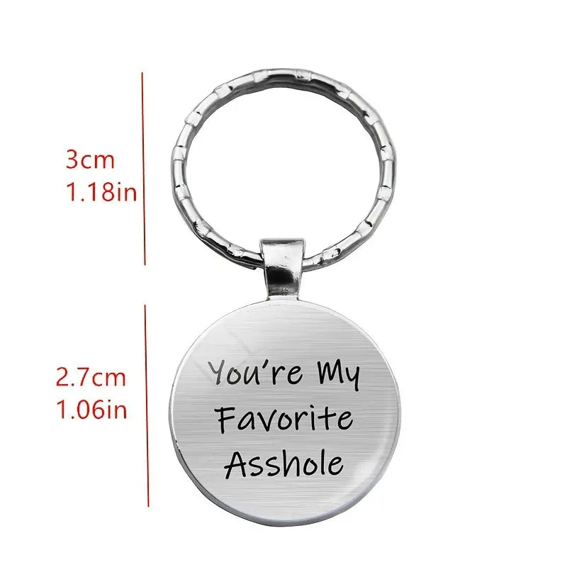 Asshole Time Gem Keychain Vintage Bag Key Chain Ornament