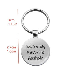 Asshole Time Gem Keychain Vintage Bag Key Chain Ornament