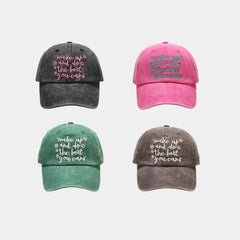 Embroidered Cotton Baseball Cap Wake Up And Do The You Can Slogan Dad Hat