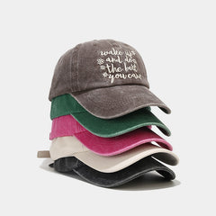 Embroidered Cotton Baseball Cap Wake Up And Do The You Can Slogan Dad Hat