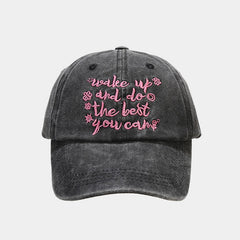 Embroidered Cotton Baseball Cap Wake Up And Do The You Can Slogan Dad Hat
