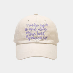 Embroidered Cotton Baseball Cap Wake Up And Do The You Can Slogan Dad Hat