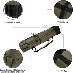Portable Fishing Rod Bag Oxford Storage for Poles