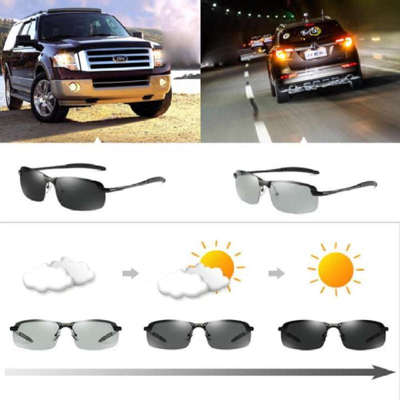Men's Photochromic Polarized Sunglasses Outdoor Sun Glasses