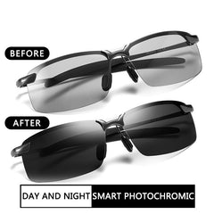 Men's Photochromic Polarized Sunglasses Outdoor Sun Glasses