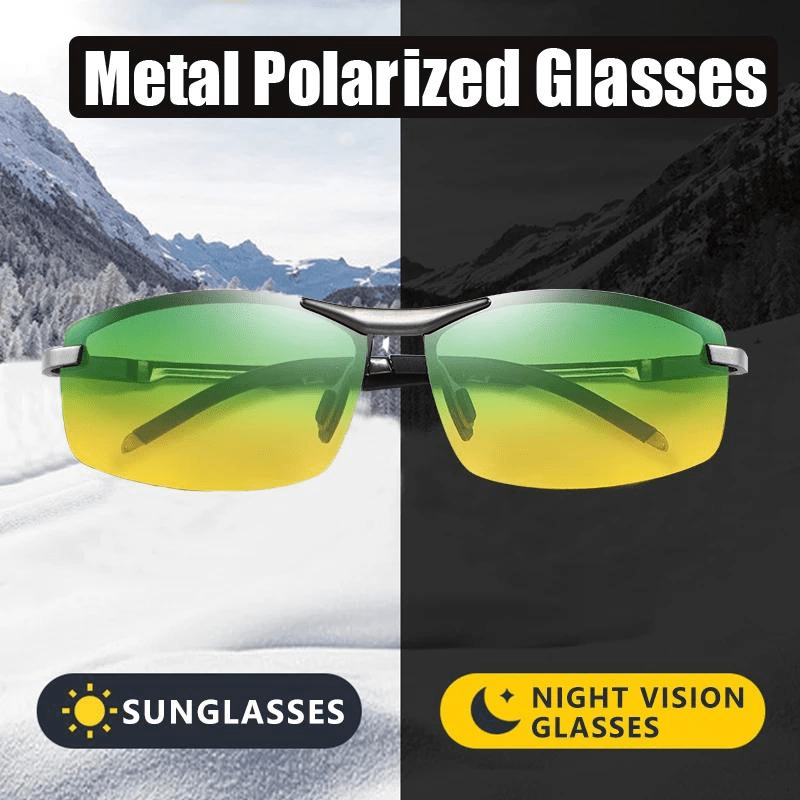 Men's Night Vision Polarized Driving Sunglasses Yellow Lens UV Protection