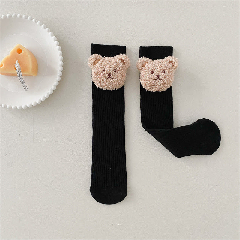 Baby Socks Kids Toddler Boys Knee High Bear Print Sock