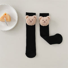 Baby Socks Kids Toddler Boys Knee High Bear Print Sock