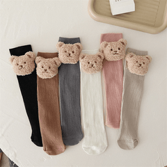 Baby Socks Kids Toddler Boys Knee High Bear Print Sock