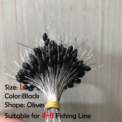 300pcs Oval Silicon Fishing Bobber with Line Resistance