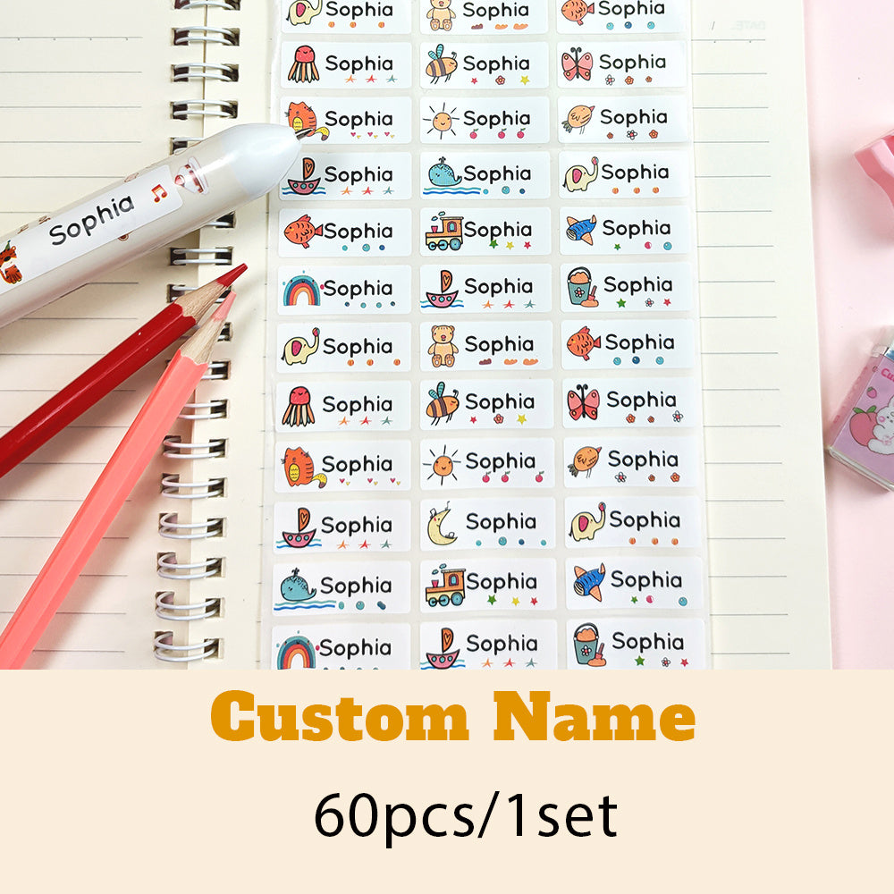 Custom Waterproof Name Sticker Labels Personalized 60/120pcs