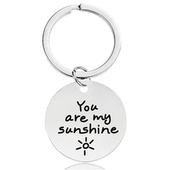 Stainless Steel Mom-Daughter Love Message Keychain