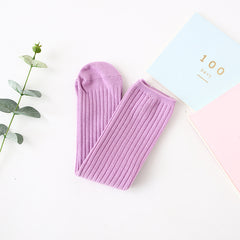 Kids Cotton High Knee Socks Long Leg Warmers for Girls 3-12 Years