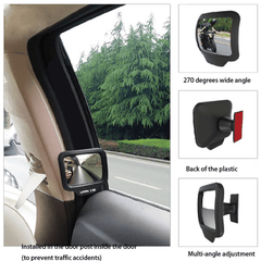 270° Wide Angle Car Rear Magnet Mirror - Eliminate Blind Spots
