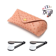 3pcs Sunglasses Accessories Set Case Brush Cleaning Tool