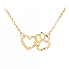 Dog Claw Heart Pendant Necklace Decorative Accessories Gift For Girls