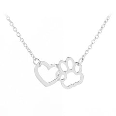 Dog Claw Heart Pendant Necklace Decorative Accessories Gift For Girls