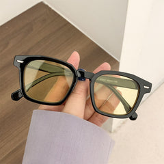 Y2K Square Tinted Sunglasses Rivet Decor UV400