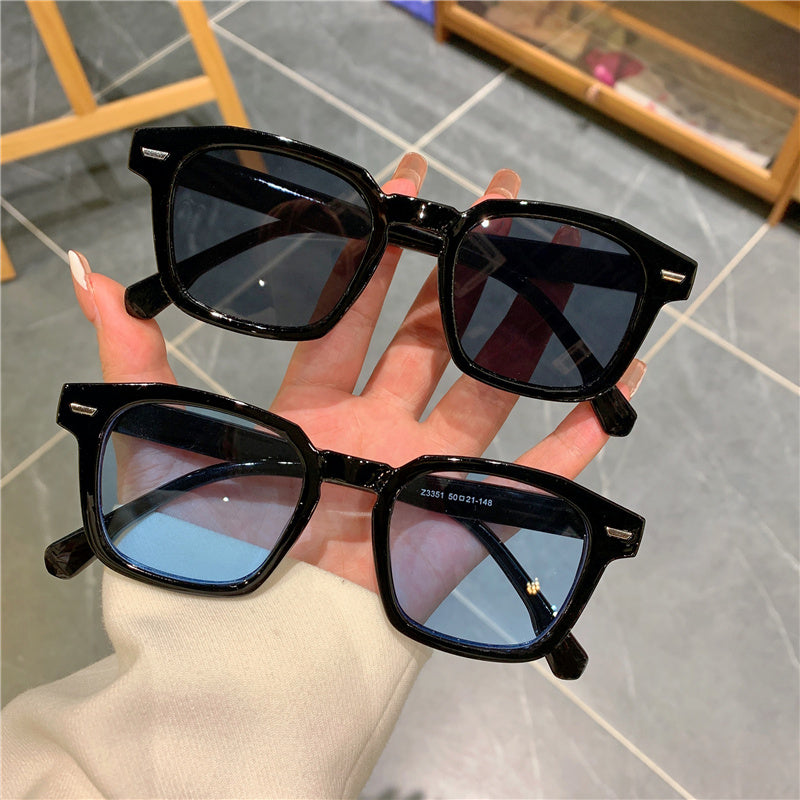 Y2K Square Tinted Sunglasses Rivet Decor UV400