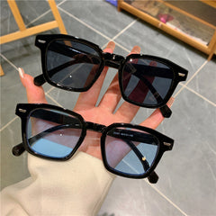 Y2K Square Tinted Sunglasses Rivet Decor UV400