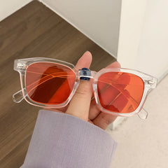 Y2K Square Tinted Sunglasses Rivet Decor UV400