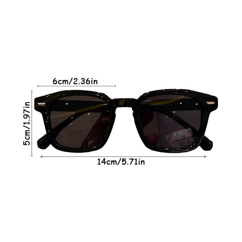 Y2K Square Tinted Sunglasses Rivet Decor UV400