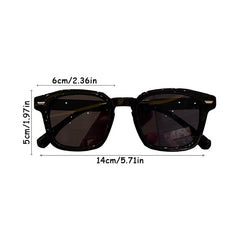 Y2K Square Tinted Sunglasses Rivet Decor UV400