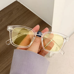 Y2K Square Tinted Sunglasses Rivet Decor UV400