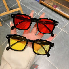 Y2K Square Tinted Sunglasses Rivet Decor UV400