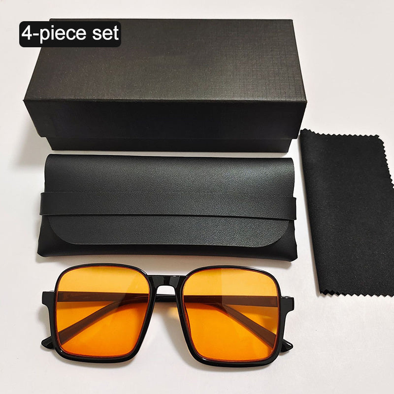 Retro Half Frame Square Sunglasses Set for Men