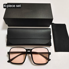 Retro Half Frame Square Sunglasses Set for Men