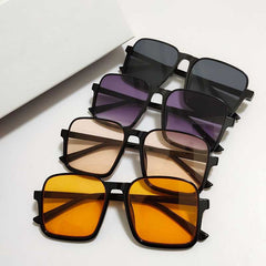 Retro Half Frame Square Sunglasses Set for Men