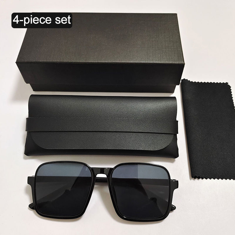 Retro Half Frame Square Sunglasses Set for Men
