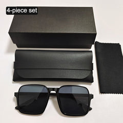Retro Half Frame Square Sunglasses Set for Men
