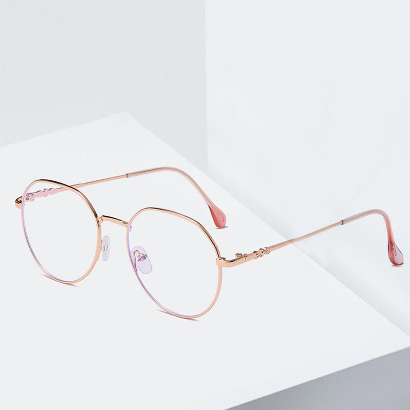 Round Anti Light Glasses Casual Metal Spectacles Frame