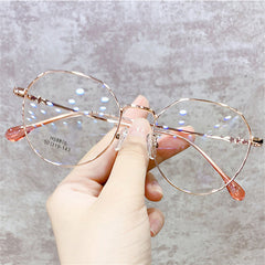 Round Anti Light Glasses Casual Metal Spectacles Frame