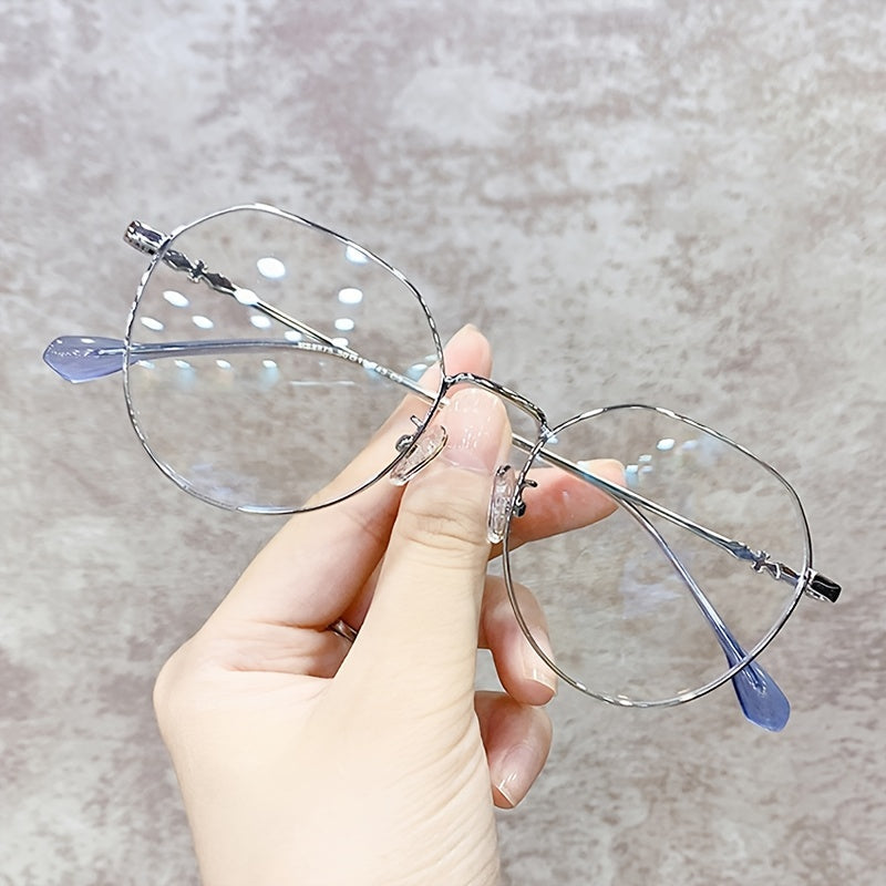 Round Anti Light Glasses Casual Metal Spectacles Frame