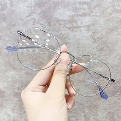 Round Anti Light Glasses Casual Metal Spectacles Frame