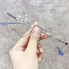 Round Anti Light Glasses Casual Metal Spectacles Frame